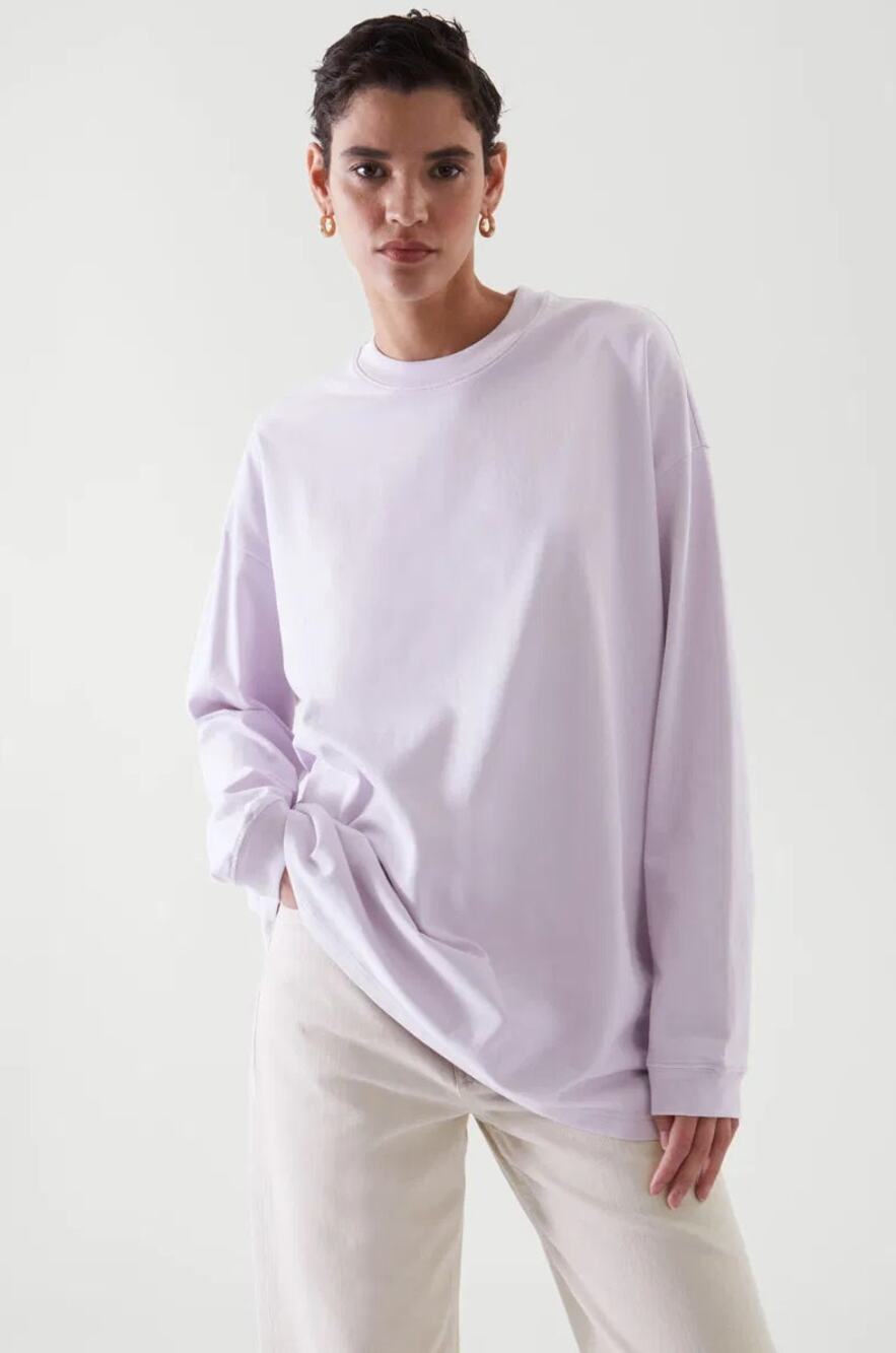 COS Pastel Lilac Long Sleeve Tee